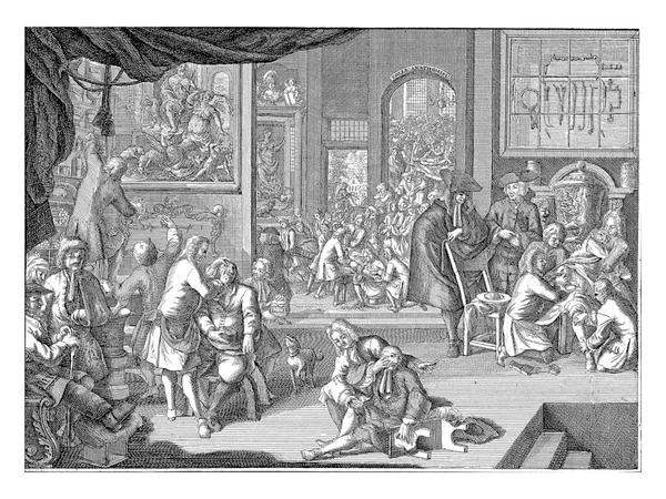 Вид Майстерні Гільдії Хірургів Амстердамі 1731 Різні Пацієнти Отримують Всіляку — стокове фото