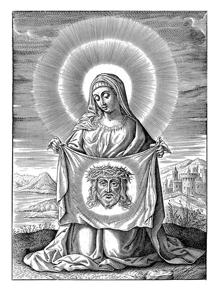 Saint Veronica Vera Icon Cloth Image Face Christ — Foto Stock