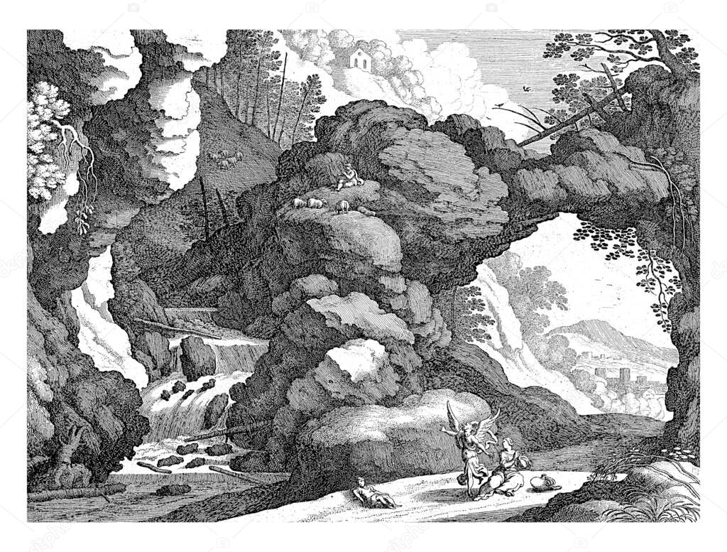 Hagar sits on the floor in despair with the empty pitcher beside him