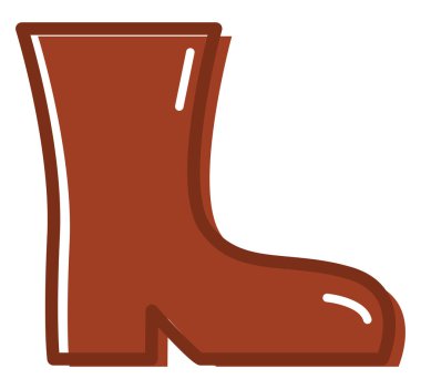 Kırmızı kauçuk ayakkabı, simge çizimi, beyaz arkaplanda vektör