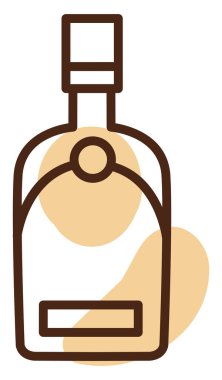 Viski şişesi, ikon illüstrasyonu, beyaz arkaplanda vektör