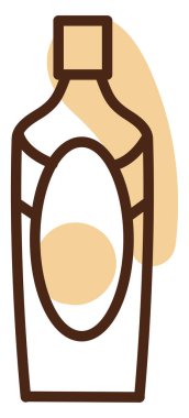 Votka şişesi, simge illüstrasyonu, beyaz arkaplanda vektör