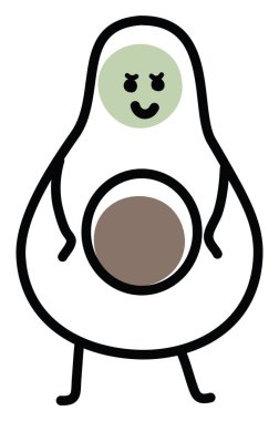 Hüsrana uğramış avokado, simge illüstrasyonu, beyaz arkaplanda vektör