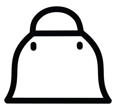 Şık çanta, simge illüstrasyonu, beyaz arkaplan üzerindeki vektör