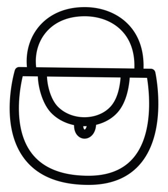 Çapraz torba, simge illüstrasyonu, beyaz arkaplanda vektör