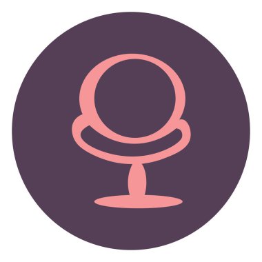 Makyaj aynası, simge illüstrasyonu, beyaz arkaplan üzerindeki vektör