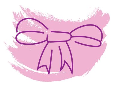 İpek kurdele, simge illüstrasyonu, beyaz arkaplan üzerindeki vektör