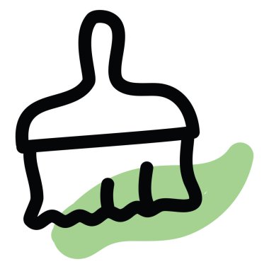 Düz geniş fırça, simge illüstrasyonu, beyaz arkaplan üzerindeki vektör