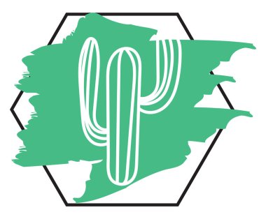 Çöl çiçeği, simge çizimi, beyaz arkaplanda vektör