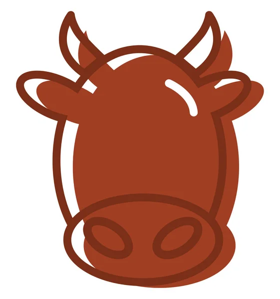 Tête Vache Rouge Illustration Icône Vecteur Sur Fond Blanc — Image vectorielle