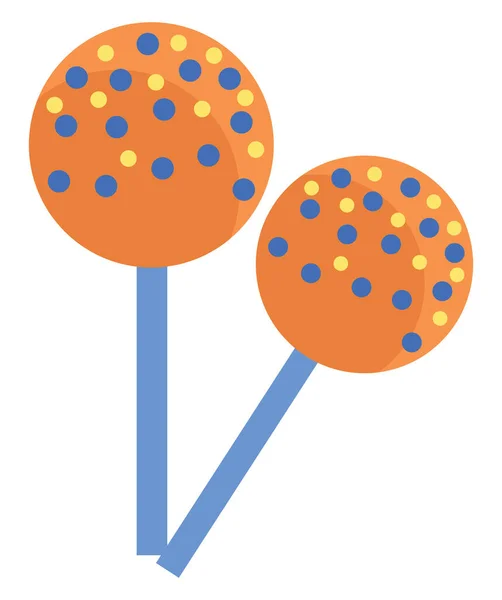 Zwei Cake Pops Icon Illustration Vektor Auf Weißem Hintergrund — Stockvektor