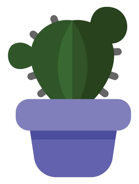 Cactus Barril Oro Pote Púrpura Ilustración Icono Vector Sobre Fondo — Vector de stock