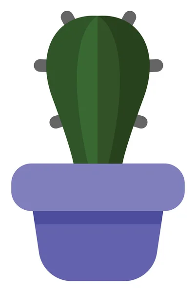 Kaktus Stenocereus Fioletowym Garnku Ilustracja Ikony Wektor Białym Tle — Wektor stockowy
