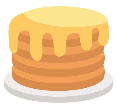 Akçaağaç şuruplu Amerikan gözlemeleri, ikon çizimi, beyaz arkaplanda vektör