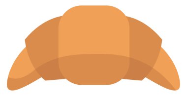 Düz kruvasan, simge illüstrasyonu, beyaz arkaplanda vektör