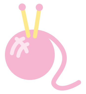 Örgü ipliği, simge illüstrasyonu, beyaz arkaplanda vektör