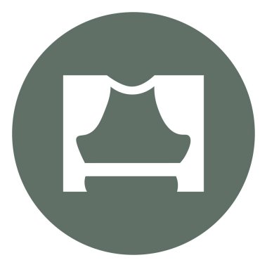 Tiyatro sahnesi, simge illüstrasyonu, beyaz arkaplanda vektör