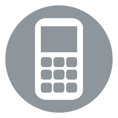 Eski cep telefonu, simge illüstrasyonu, beyaz arkaplan üzerindeki vektör