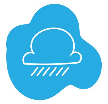 Yağmurlu rüzgarlı, simge resimli, beyaz arkaplanda vektör