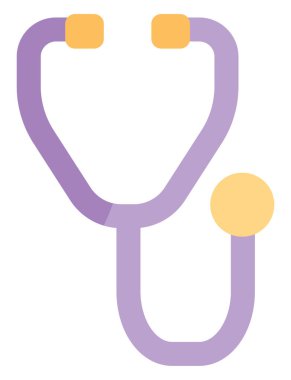 Tıbbi stetoskop, simge illüstrasyonu, beyaz arkaplanda vektör