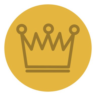 Lüks taç, simge illüstrasyonu, beyaz arkaplanda vektör