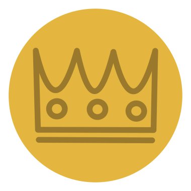 Dekoratif taç, simge illüstrasyonu, beyaz arkaplanda vektör