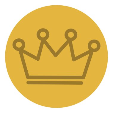 Taç giyme tacı, simge illüstrasyonu, beyaz arkaplanda vektör