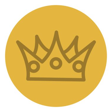 Soylu taç, simge illüstrasyonu, beyaz arkaplanda vektör