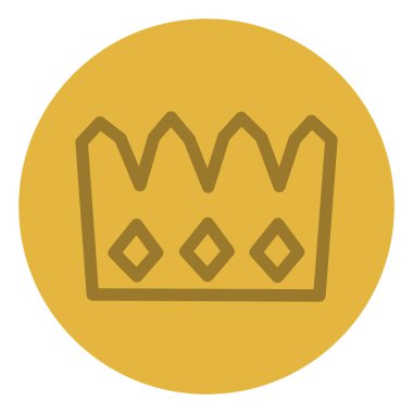 Monarşi tacı, ikon illüstrasyonu, beyaz arkaplanda vektör