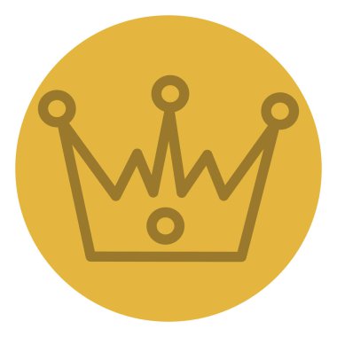 Altın taç, simge illüstrasyonu, beyaz arkaplanda vektör