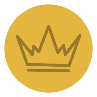 Çivili altın taç, simge illüstrasyonu, beyaz arkaplanda vektör