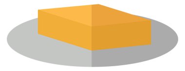 Tereyağı bloğu, simge illüstrasyonu, beyaz arkaplan üzerindeki vektör