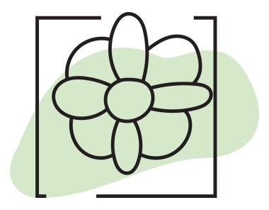 Sıra dışı küçük çiçek, simge illüstrasyonu, beyaz arkaplan üzerindeki vektör