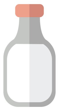 Şişedeki Kefir, simge illüstrasyonu, beyaz arkaplanda vektör