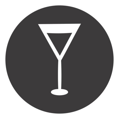Camda martini, ikon illüstrasyonu, beyaz arkaplanda vektör