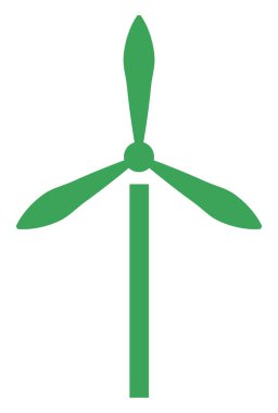 Rüzgar enerjisi, simge çizimi, beyaz arkaplan üzerindeki vektör