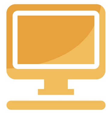 Okul bilgisayarı, simge illüstrasyonu, beyaz arkaplan üzerindeki vektör