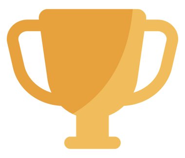 Altın kupa, simge illüstrasyonu, beyaz arkaplanda vektör