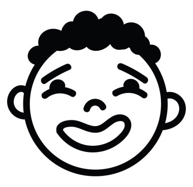 Neşeli çocuk, simge illüstrasyonu, beyaz arkaplanda vektör