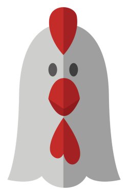 Tavuk kafası, simge illüstrasyonu, beyaz arkaplanda vektör