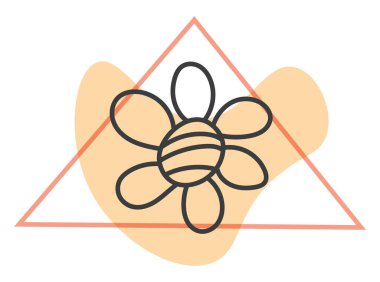 Altı yapraklı çiçek, simge illüstrasyonu, beyaz arkaplanda vektör