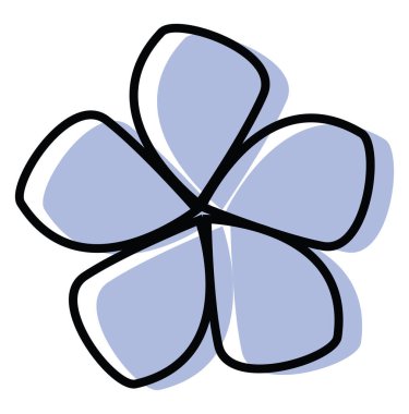 Açık mor minimal çiçek, simge illüstrasyonu, beyaz arkaplanda vektör