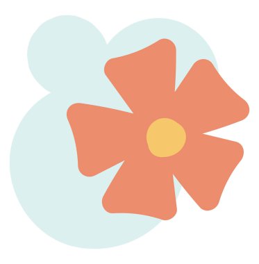 Hibiscus çiçeği, simge illüstrasyonu, beyaz arkaplanda vektör