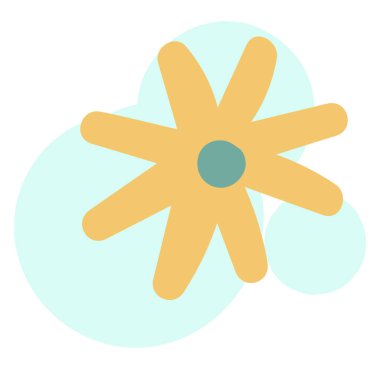 Myrtle çiçeği, simge illüstrasyonu, beyaz arkaplanda vektör