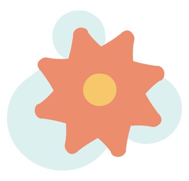 Kraliyet çiçeği, simge illüstrasyonu, beyaz arkaplanda vektör