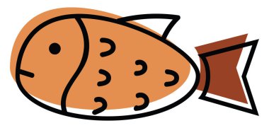 Mahi mahi balığı, simge illüstrasyonu, beyaz arkaplanda vektör