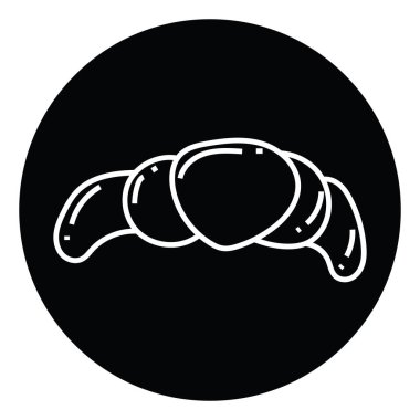 Fransız kruvasanı, simge illüstrasyonu, beyaz arkaplanda vektör