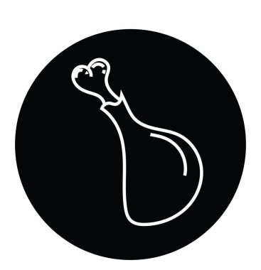 Tavuk davulu, simge illüstrasyonu, beyaz arkaplanda vektör