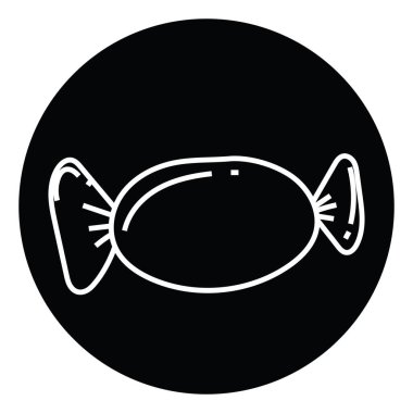 Küçük tatlı şeker, ikon illüstrasyonu, beyaz arkaplanda vektör