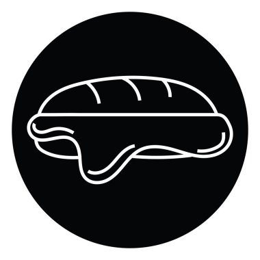 Küçük sandviç, simge illüstrasyonu, beyaz arkaplanda vektör